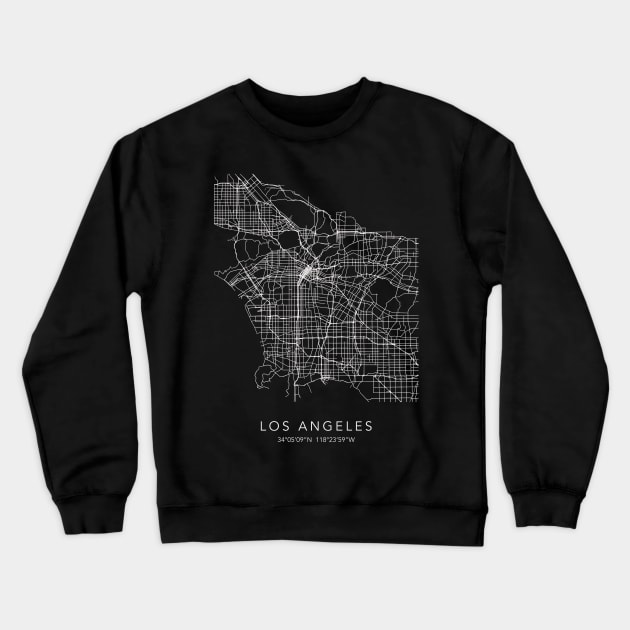 Los Angeles Map Crewneck Sweatshirt by Dennson Creative